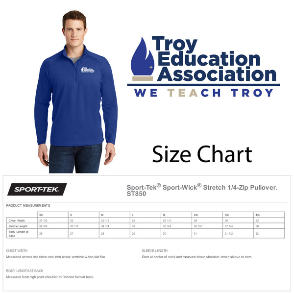 Troy Education Assoc. Sport-Tek Sport-Wick Stretch 1/4-Zip Pullover ST850