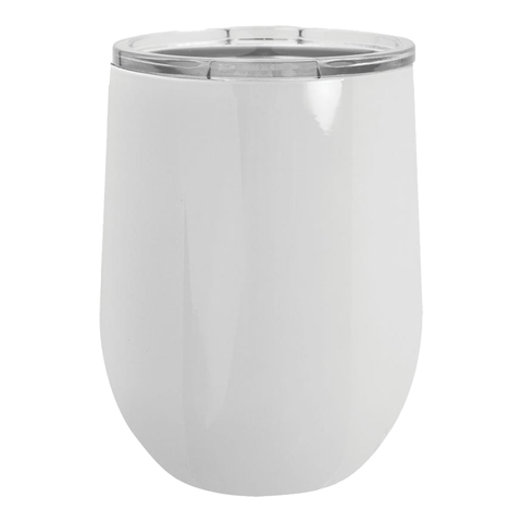 12 oz. White Stemless Stainless Steel Wine Tumbler