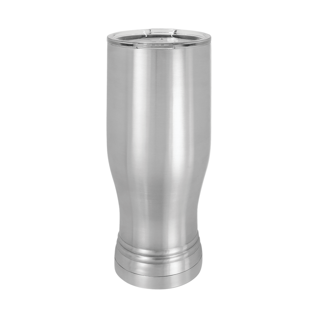 20 oz. Silver Pilsner Tumbler with Clear Lid