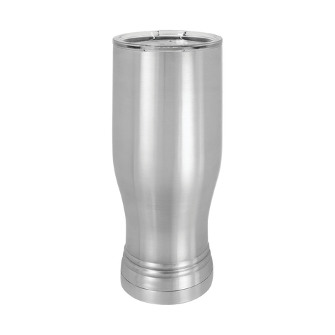 20 oz. Silver Pilsner Tumbler with Clear Lid