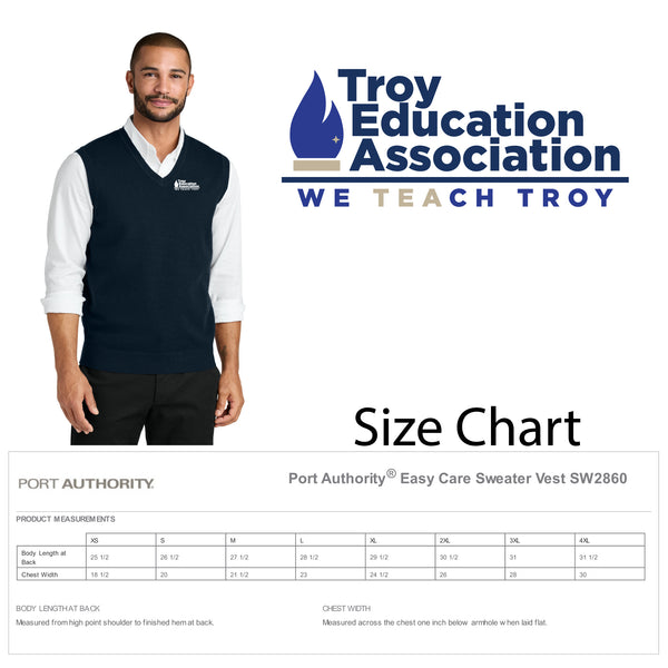 Troy Education Assoc. Port Authority® Easy Care Sweater Vest SW2860 / River Blue Navy