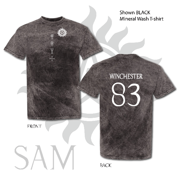 Supernatural Dean or Sam Winchester Mineral Wash or Heather T-Shirts / Winchester Brother / Tattoo / Rib Carving / Scars / Monster Hunters