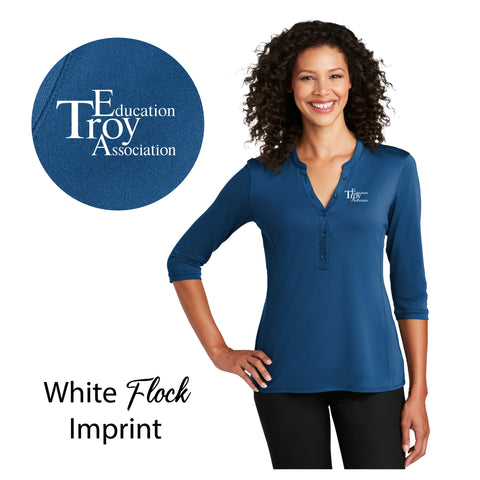 Troy Education Assoc. Port Authority Ladies UV Choice Pique Henley LK750