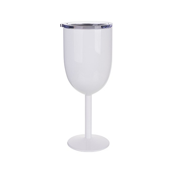 White 11oz Stainless Steel Wine Glass