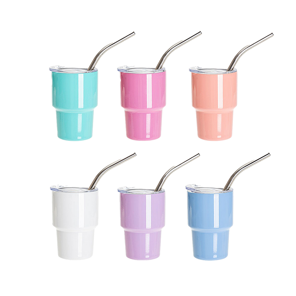 Set of 6 3 oz. Stainless Steel Tumbler Shot Glass Set