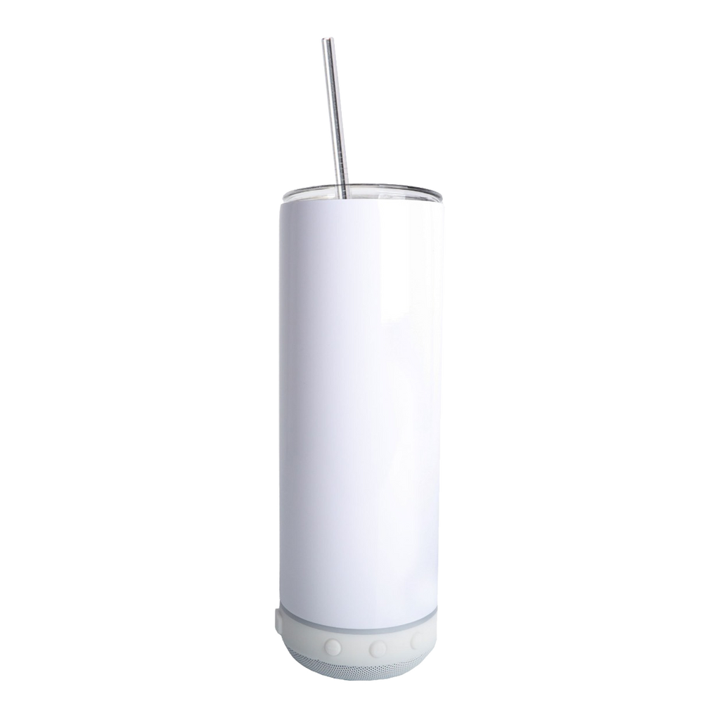 20oz Bluetooth Speaker Skinny Tumbler with White Speaker