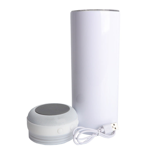 20oz Bluetooth Speaker Skinny Tumbler with White Speaker