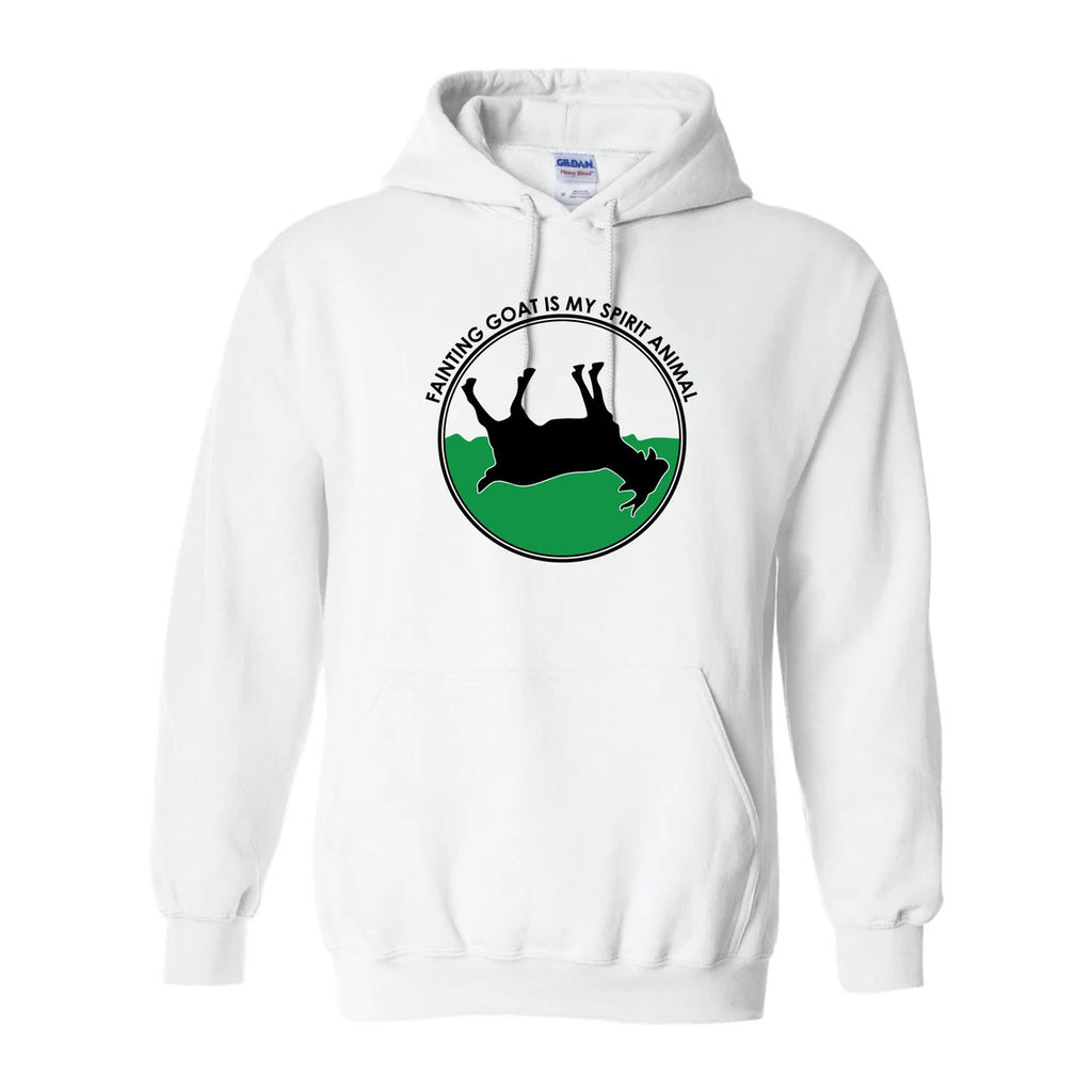 "Fainting Goat Is My Spirit Animal" Hooded Pullover Sweatshirt