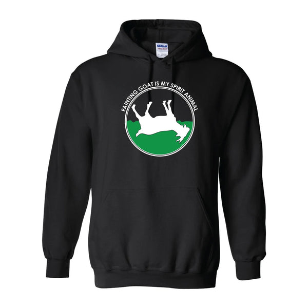 "Fainting Goat Is My Spirit Animal" Hooded Pullover Sweatshirt