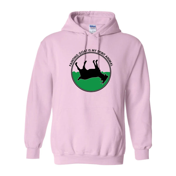 "Fainting Goat Is My Spirit Animal" Hooded Pullover Sweatshirt