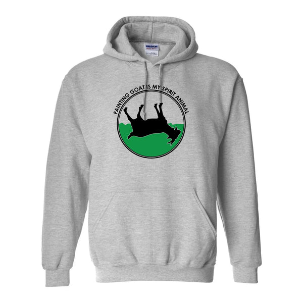 "Fainting Goat Is My Spirit Animal" Hooded Pullover Sweatshirt