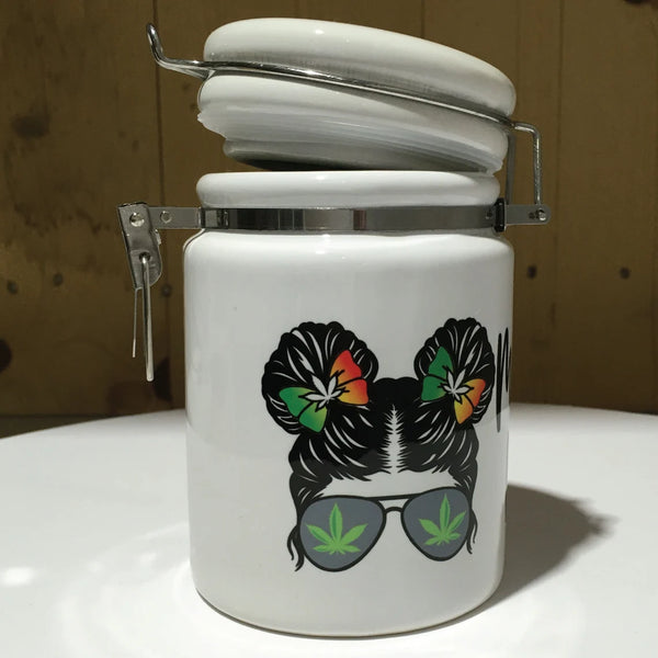 "Marijuana Mama" Hairstyle Design 14 oz. Stash Jar
