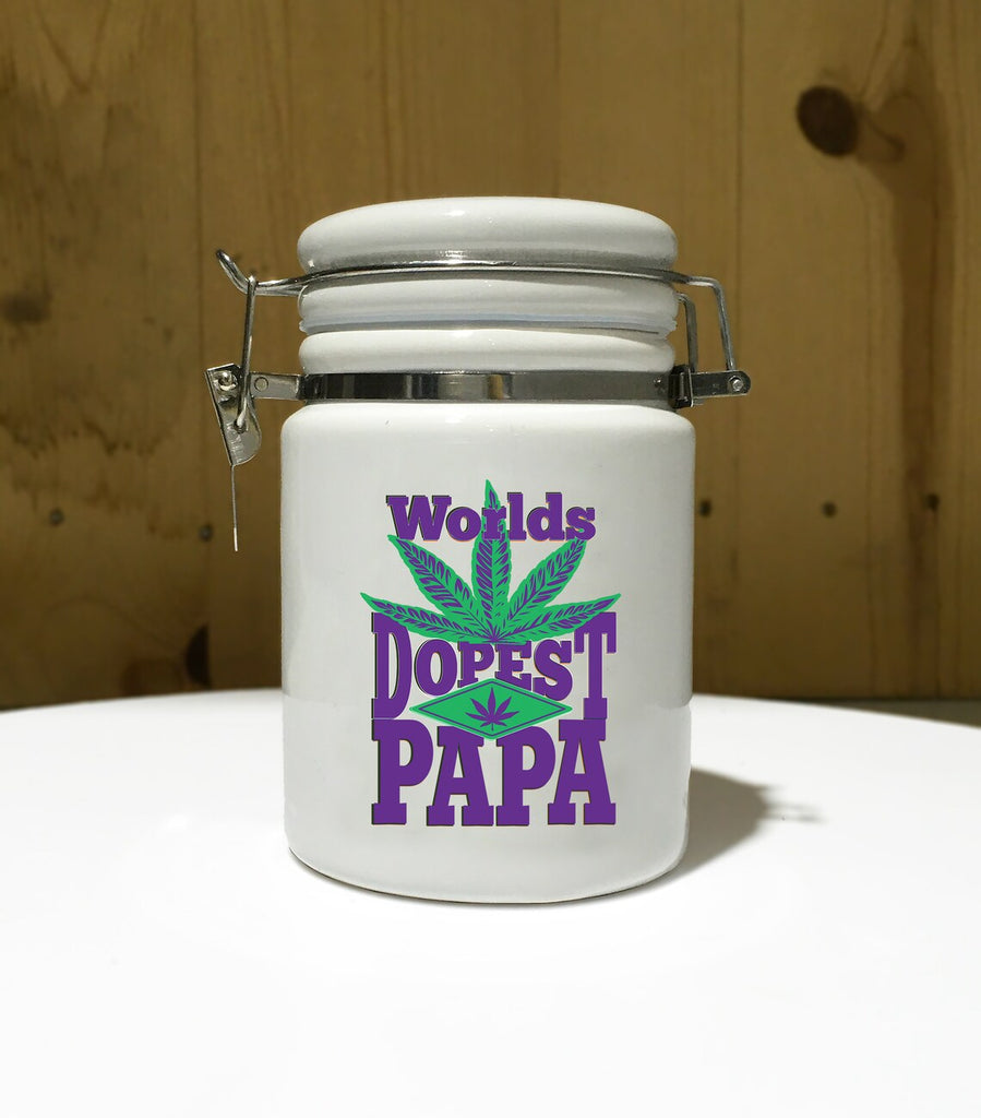 "Worlds Dopest Papa" 14 oz. Stash Jar + Free Sticker