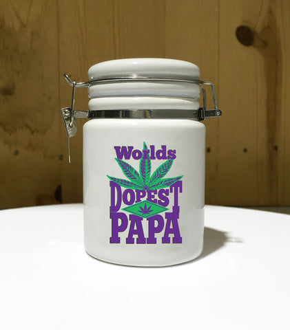 "Worlds Dopest Papa" 14 oz. Stash Jar + Free Sticker