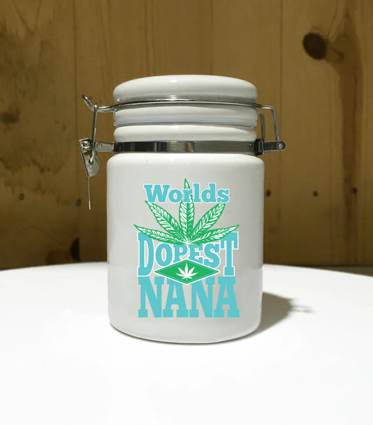 "Worlds Dopest Nana" 14 oz. Stash Jar + Free Sticker