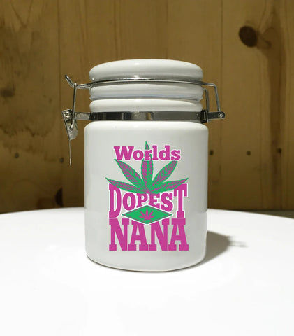 "Worlds Dopest Nana" 14 oz. Stash Jar + Free Sticker