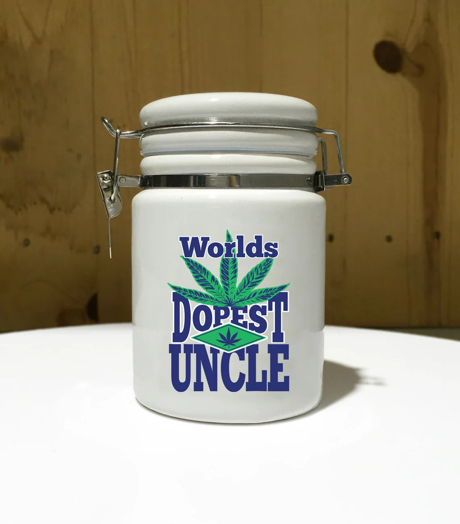 "Worlds Dopest Uncle" 14 oz. Stash Jar + Free Sticker