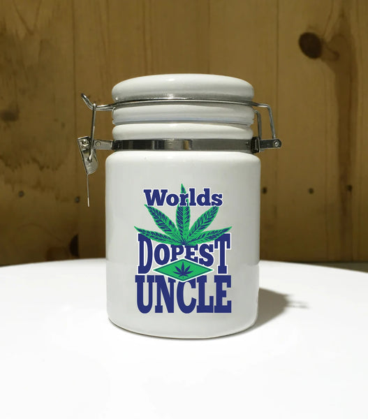 "Worlds Dopest Uncle" 14 oz. Stash Jar + Free Sticker