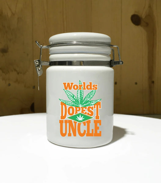 "Worlds Dopest Uncle" 14 oz. Stash Jar + Free Sticker