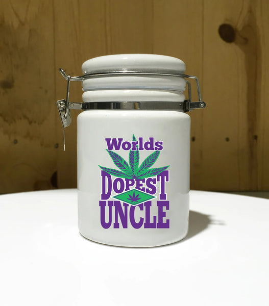 "Worlds Dopest Uncle" 14 oz. Stash Jar + Free Sticker