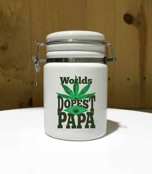 "Worlds Dopest Papa" 14 oz. Stash Jar + Free Sticker