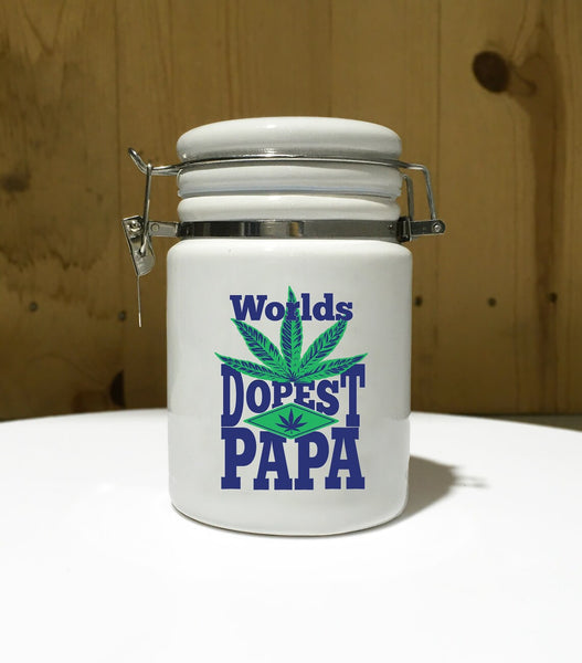 "Worlds Dopest Papa" 14 oz. Stash Jar + Free Sticker