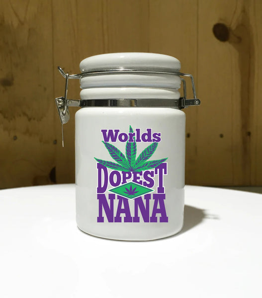 "Worlds Dopest Nana" 14 oz. Stash Jar + Free Sticker