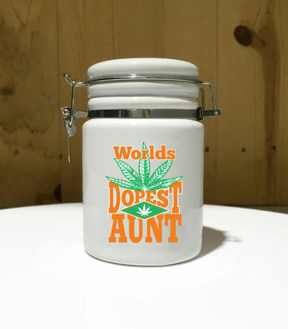 "Worlds Dopest Aunt" 14 oz. Stash Jar + Free Sticker
