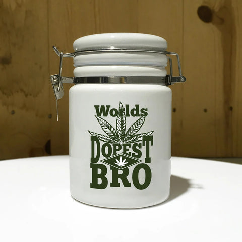 "Worlds Dopest Bro" 14 oz. Stash Jar + Free Sticker
