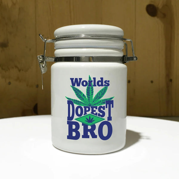 "Worlds Dopest Bro" 14 oz. Stash Jar + Free Sticker