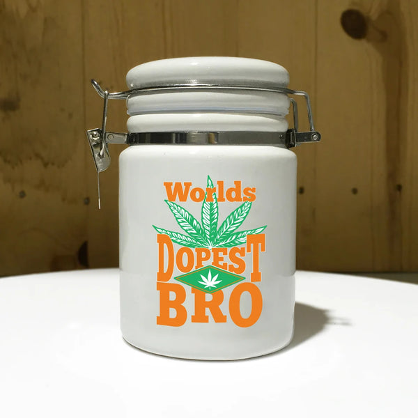 "Worlds Dopest Bro" 14 oz. Stash Jar + Free Sticker
