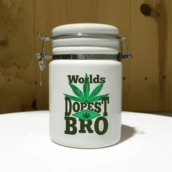 "Worlds Dopest Bro" 14 oz. Stash Jar + Free Sticker