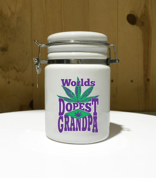 "Worlds Dopest Grandpa" 14 oz. Stash Jar