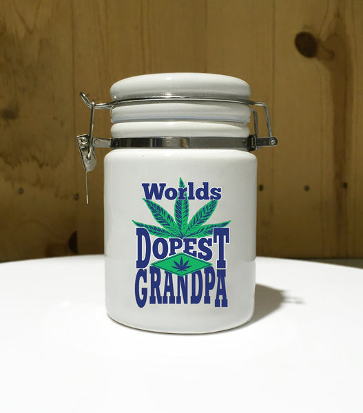 "Worlds Dopest Grandpa" 14 oz. Stash Jar