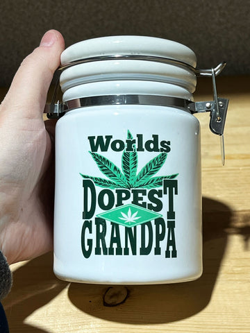 "Worlds Dopest Grandpa" 14 oz. Stash Jar