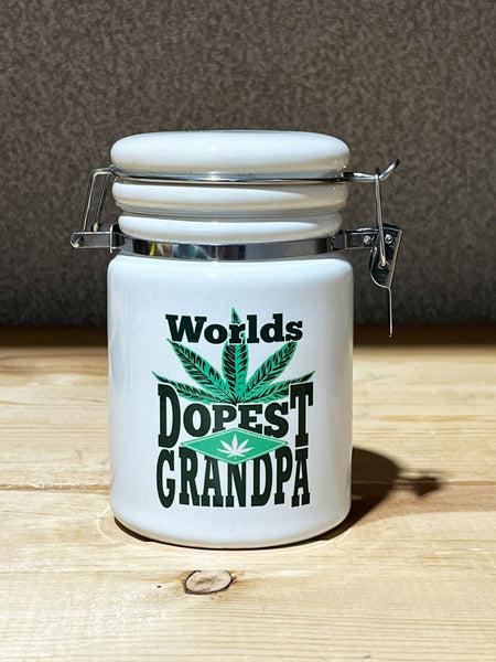 "Worlds Dopest Grandpa" 14 oz. Stash Jar
