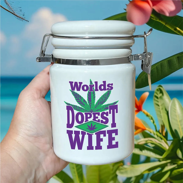 "Worlds Dopest Wife" 14 oz. Stash Jar
