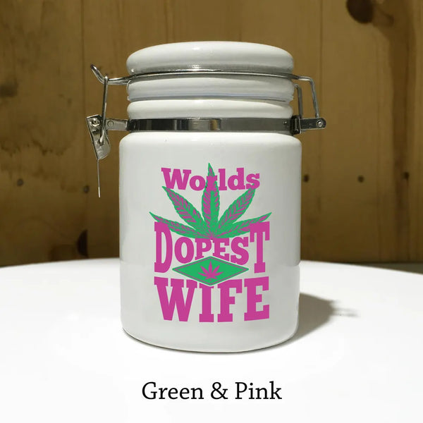 "Worlds Dopest Wife" 14 oz. Stash Jar