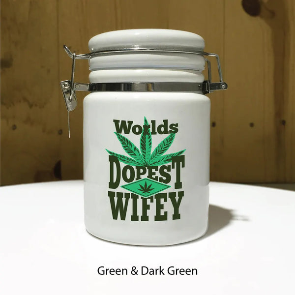 "Worlds Dopest Wifey" 14 oz. Stash Jar + Free Sticker