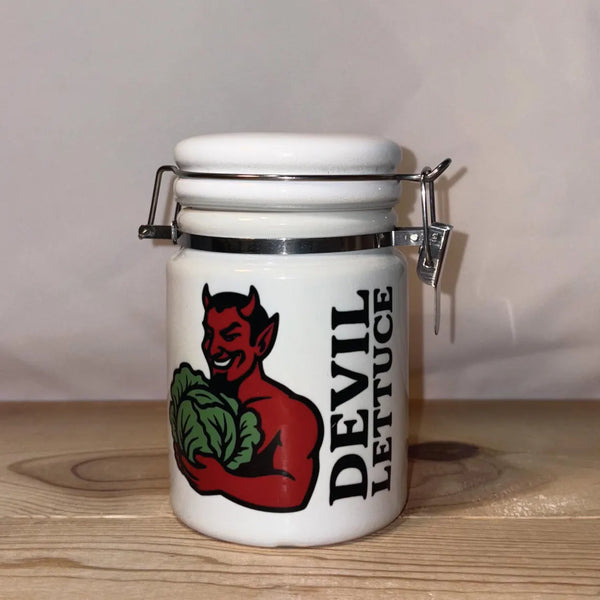 Weed Graphics Stash Jar / Ceramic 14oz White Stash Jar / Storage Container / Snoop That's Dope / 420 / With free sticker