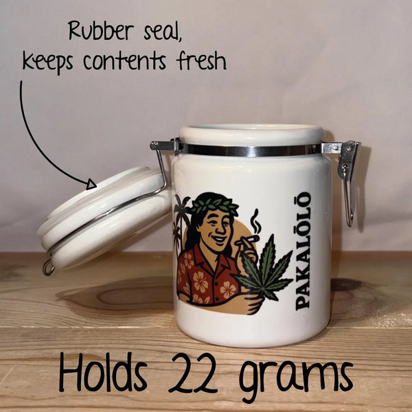 Weed Graphics Stash Jar / Ceramic 14oz White Stash Jar / Storage Container / Snoop That's Dope / 420 / With free sticker