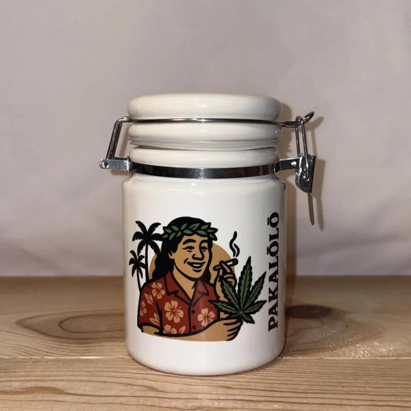 Weed Graphics Stash Jar / Ceramic 14oz White Stash Jar / Storage Container / Snoop That's Dope / 420 / With free sticker