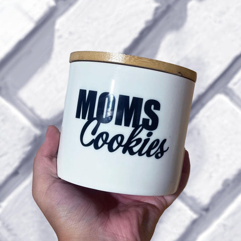 "Moms Cookies" 16 oz. Stash Jar with Bamboo Lid