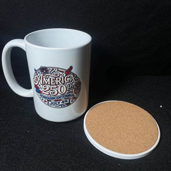 America 250th 15 oz. Coffee Mug & Ceramic Coaster Set