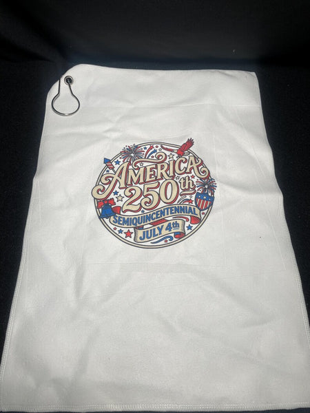 Premium America 250th Golf Towel With Ring / Red version / Cream Version