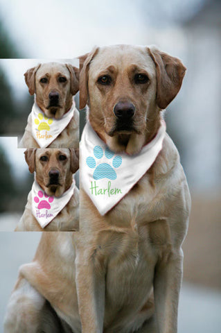 Custom Dog Bandana / Dog accessories / Dog Paw Print / Chevron Dog Bandana / Personalized bandana