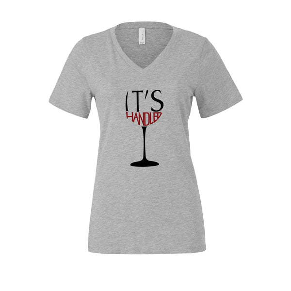 It's Handled Wine Glass Scandal Womens Relaxed Jersey V-Neck Tee / Olivia / Thursdays / Pope / Greys&Associates / Gladiators / ORIGINAL LABELSTOP DESIGN