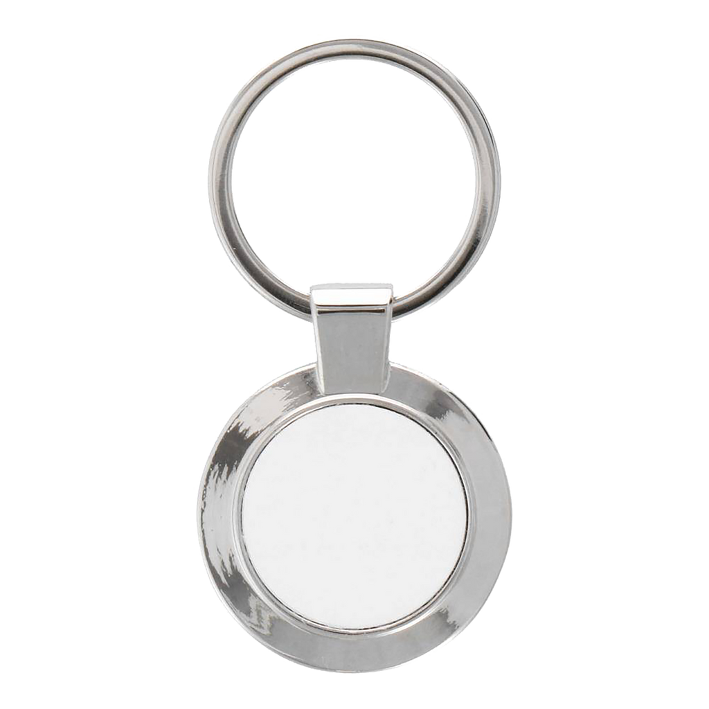 1 1/2" Round Keychain with White DynaSub Insert