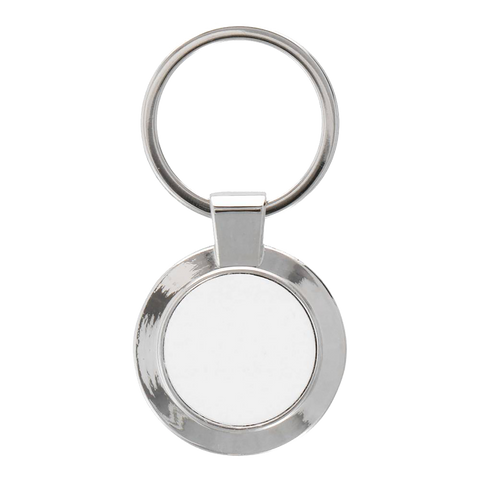 1 1/2" Round Keychain with White DynaSub Insert