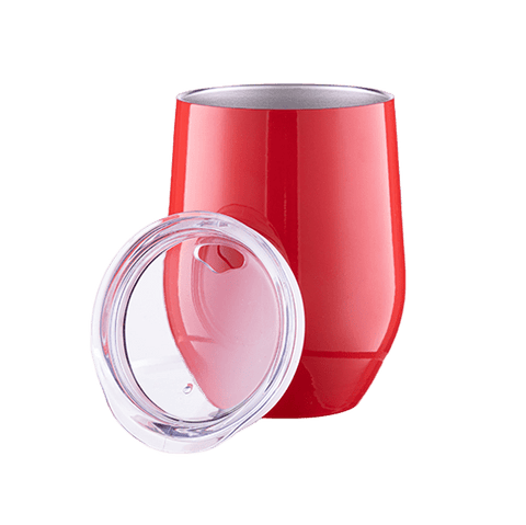 12 oz. Red Stemless Wine Tumbler with Lid